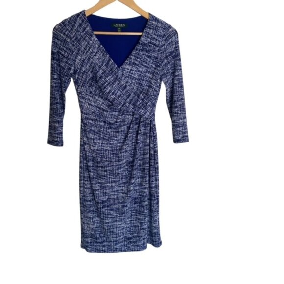 Ralph Lauren Cleora Blue Print Dress 0P - Picture 1 of 4